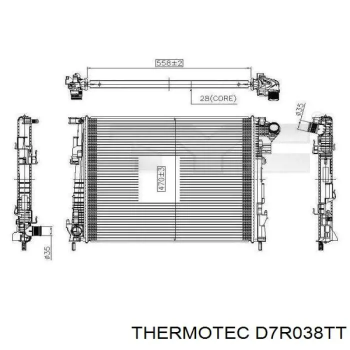 Comprar D7R038TT Thermotec Radiador de auto