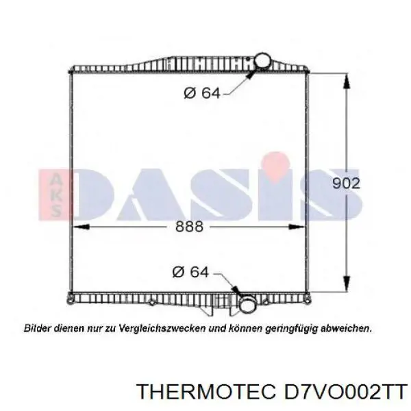 D7VO002TT Thermotec radiador refrigeración del motor