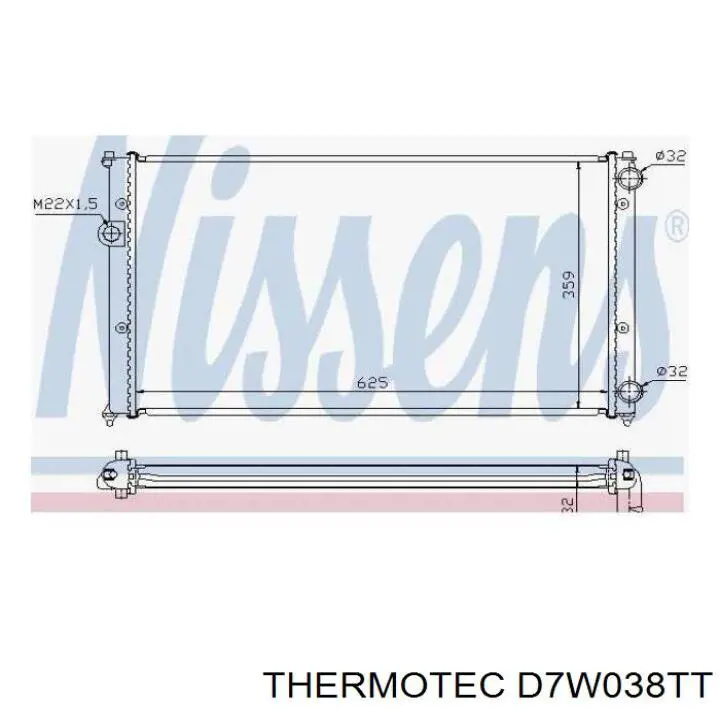 D7W038TT Thermotec radiador refrigeración del motor