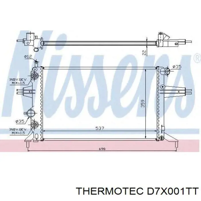 Radiador D7X001TT Thermotec