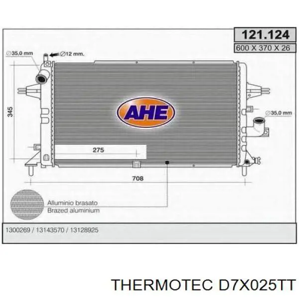 D7X025TT Thermotec Refrigeración del motor