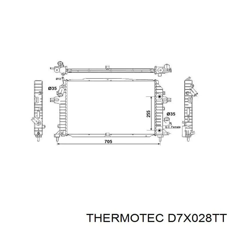 Radiador de água Thermotec D7X028TT