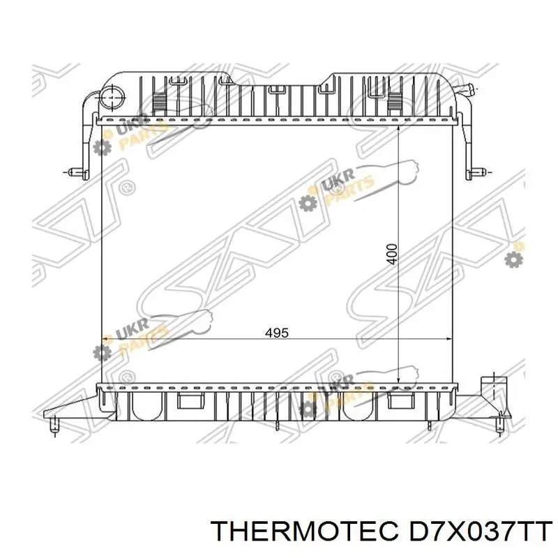 D7X037TT Thermotec radiador refrigeración del motor