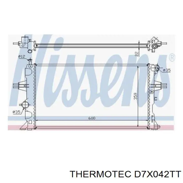 D7X042TT Thermotec radiador refrigeración del motor