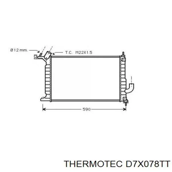 D7X078TT Thermotec radiador refrigeración del motor