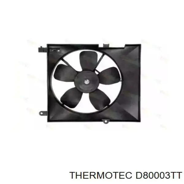 D80003TT Thermotec difusor de radiador, ventilador de refrigeración, condensador del aire acondicionado, completo con motor y rodete