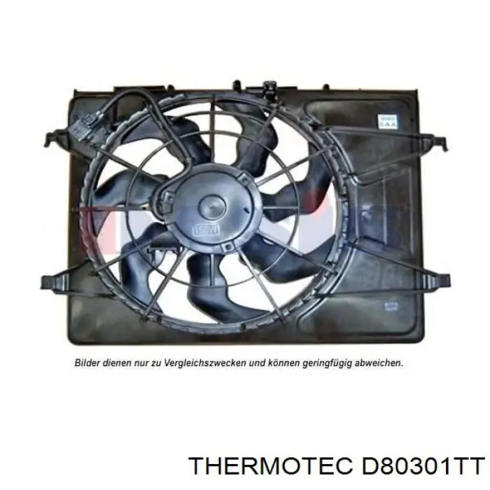 D80301TT Thermotec difusor de radiador, ventilador de refrigeración, condensador del aire acondicionado, completo con motor y rodete