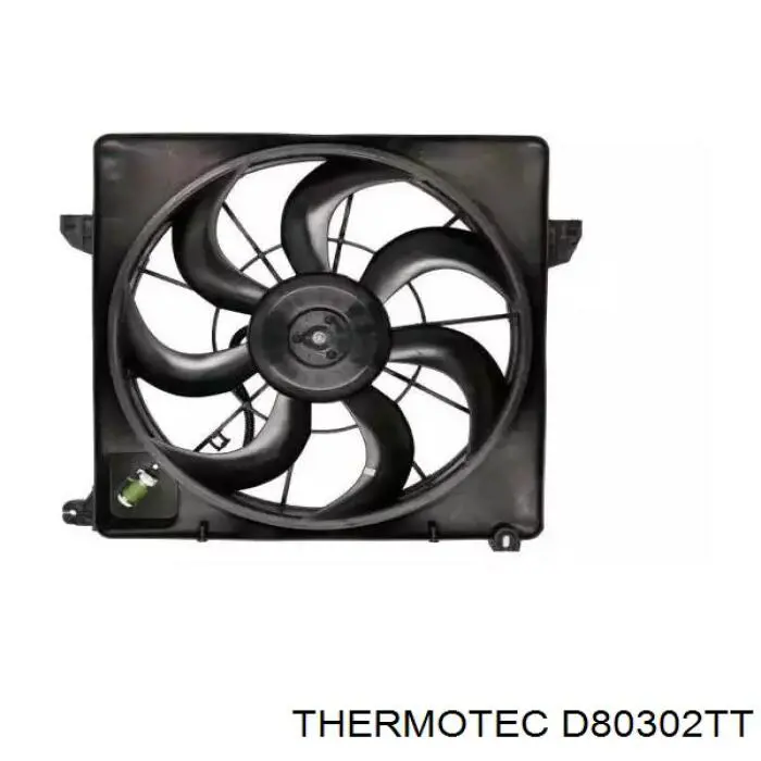 D80302TT Thermotec difusor de radiador, ventilador de refrigeración, condensador del aire acondicionado, completo con motor y rodete