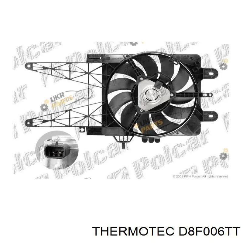 D8F006TT Thermotec difusor de radiador, ventilador de refrigeración, condensador del aire acondicionado, completo con motor y rodete