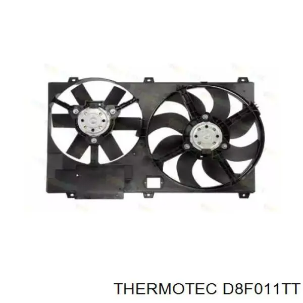 D8F011TT Thermotec difusor de radiador, ventilador de refrigeración, condensador del aire acondicionado, completo con motor y rodete