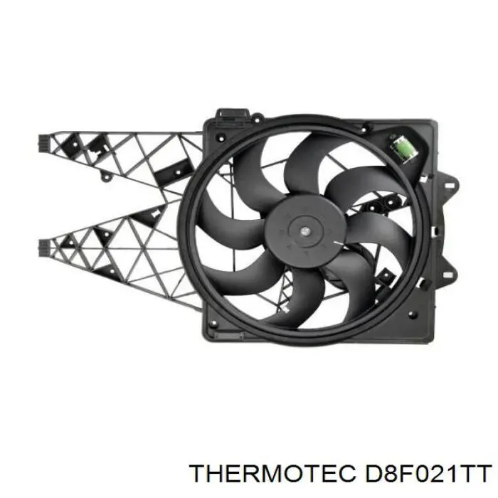 D8F021TT Thermotec difusor de radiador, ventilador de refrigeración, condensador del aire acondicionado, completo con motor y rodete