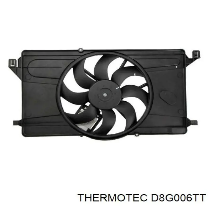 D8G006TT Thermotec difusor de radiador, ventilador de refrigeración, condensador del aire acondicionado, completo con motor y rodete