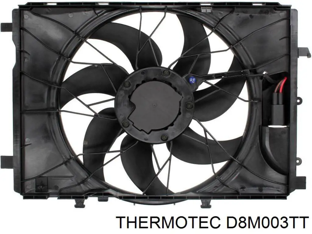 D8M003TT Thermotec difusor de radiador, ventilador de refrigeración, condensador del aire acondicionado, completo con motor y rodete