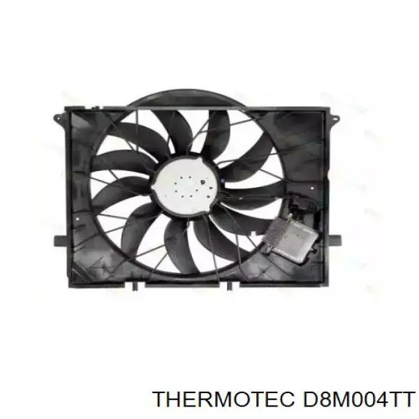 D8M004TT Thermotec difusor de radiador, ventilador de refrigeración, condensador del aire acondicionado, completo con motor y rodete