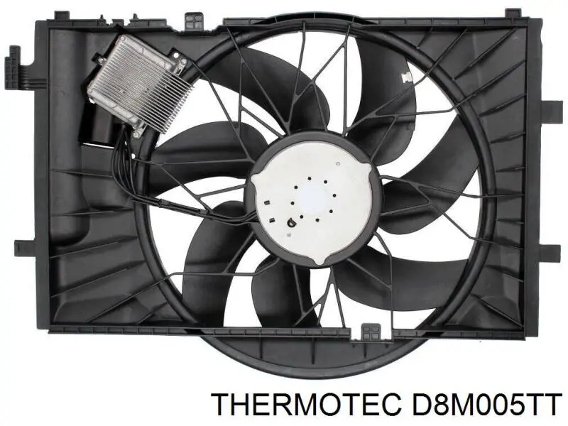 D8M005TT Thermotec difusor de radiador, ventilador de refrigeración, condensador del aire acondicionado, completo con motor y rodete