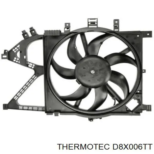D8X006TT Thermotec difusor de radiador, ventilador de refrigeración, condensador del aire acondicionado, completo con motor y rodete