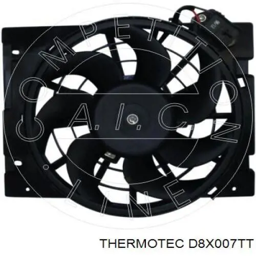 D8X007TT Thermotec difusor de radiador, ventilador de refrigeración, condensador del aire acondicionado, completo con motor y rodete