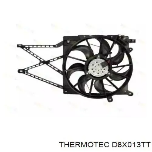 D8X013TT Thermotec difusor de radiador, ventilador de refrigeración, condensador del aire acondicionado, completo con motor y rodete