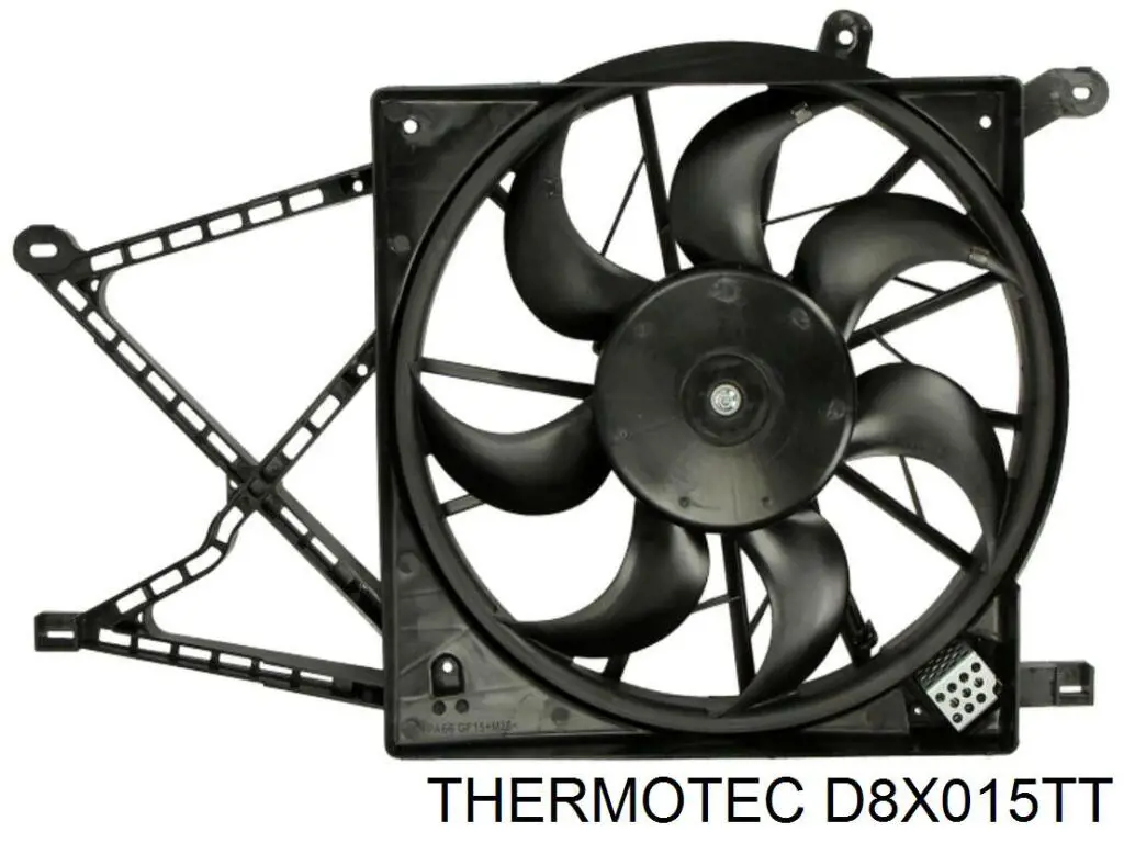 D8X015TT Thermotec difusor de radiador, ventilador de refrigeración, condensador del aire acondicionado, completo con motor y rodete