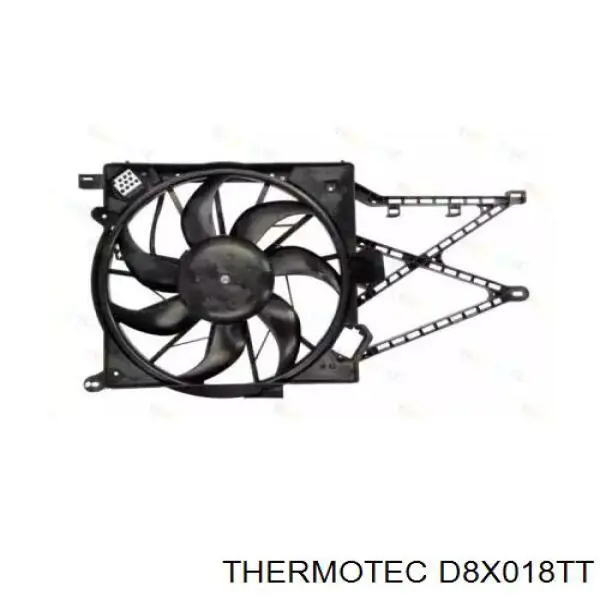 D8X018TT Thermotec difusor de radiador, ventilador de refrigeración, condensador del aire acondicionado, completo con motor y rodete