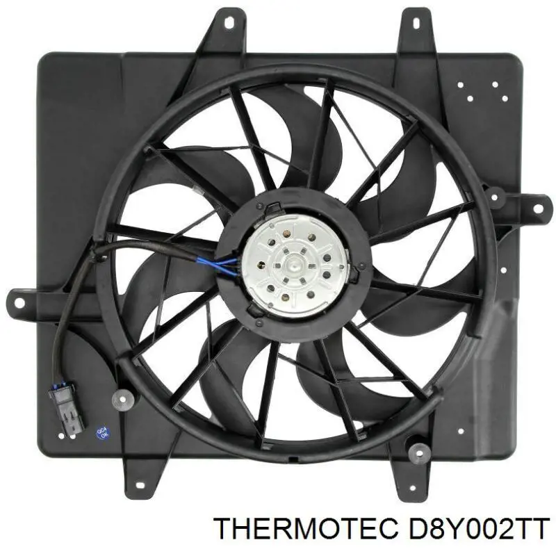 D8Y002TT Thermotec difusor de radiador, ventilador de refrigeración, condensador del aire acondicionado, completo con motor y rodete