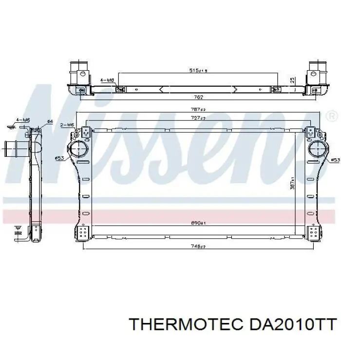 DA2010TT Thermotec radiador de aire de admisión