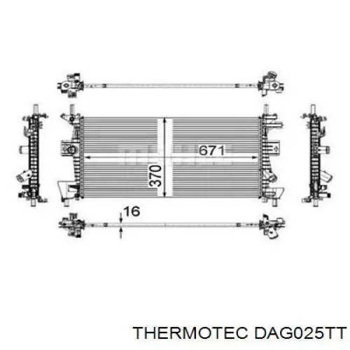 DAG025TT Thermotec radiador de aire de admisión