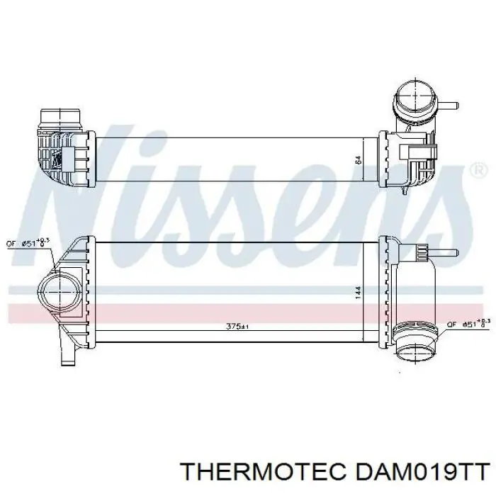 DAM019TT Thermotec radiador de aire de admisión