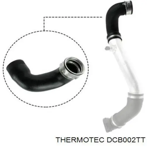 DCB002TT Thermotec tubo flexible de aire de sobrealimentación inferior izquierdo