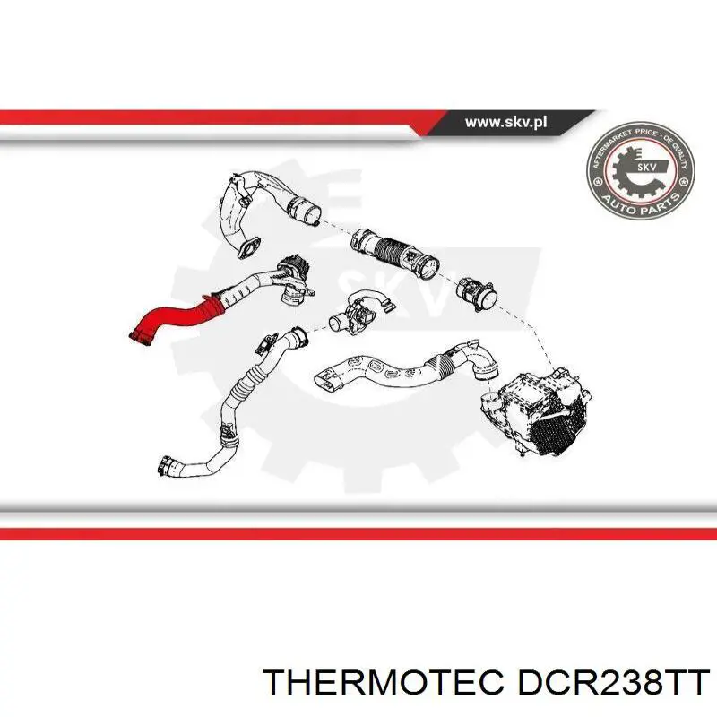 DCR238TT Thermotec tubo flexible de aire de sobrealimentación izquierdo