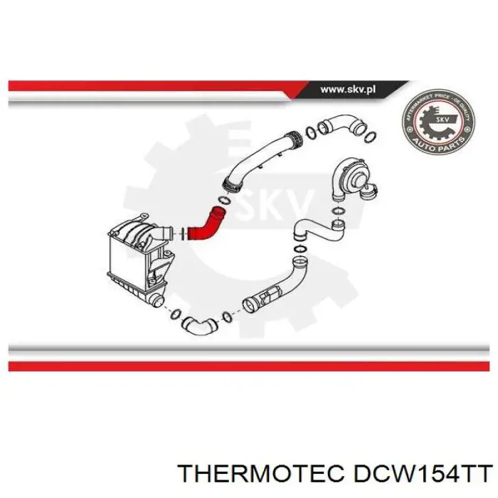 DCW154TT Thermotec tubo flexible de aire de sobrealimentación superior