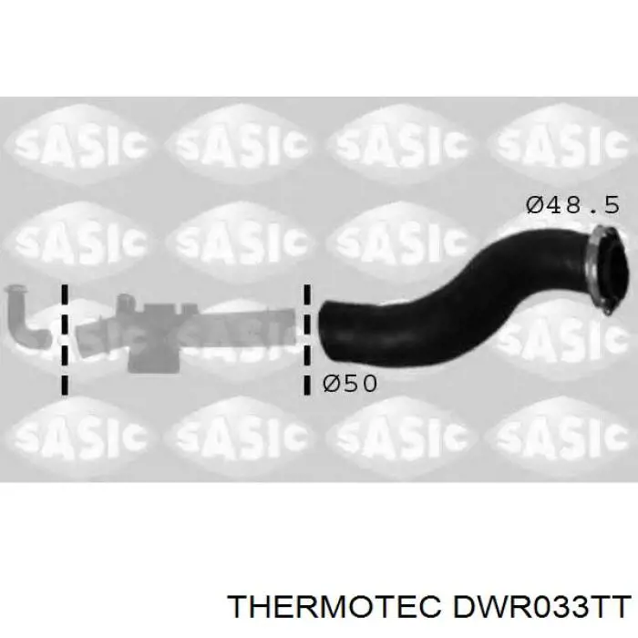 DWR033TT Thermotec tubo flexible de aire de sobrealimentación derecho
