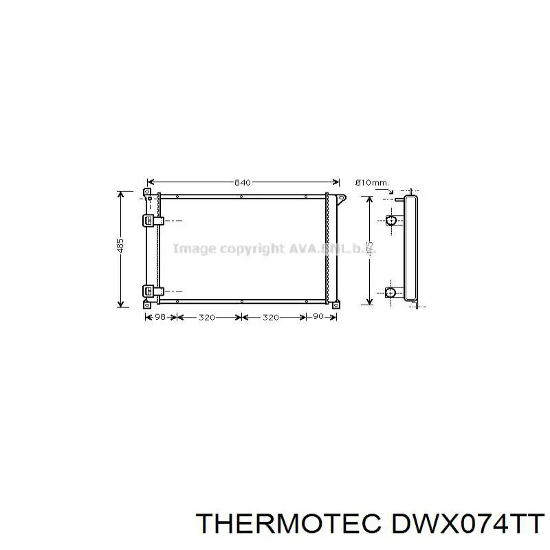 DWX074TT Thermotec manguera refrigerante para radiador inferiora