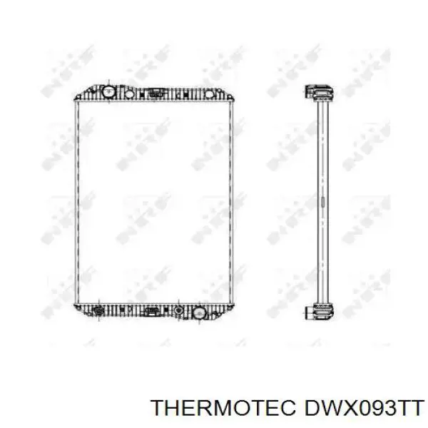 DWX093TT Thermotec tubería de radiador arriba