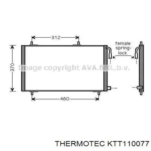 KTT110077 Thermotec condensador aire acondicionado
