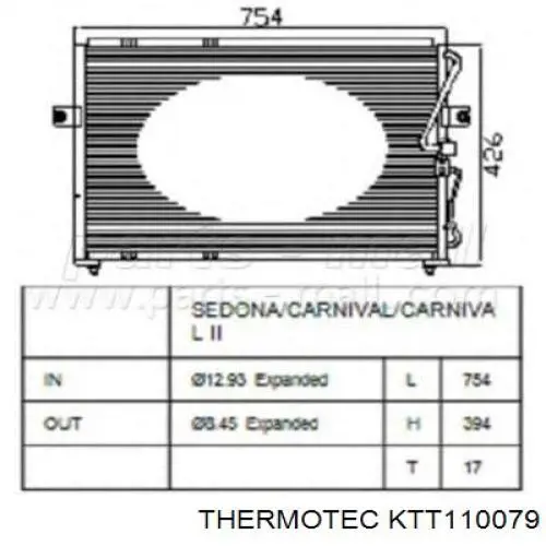 KTT110079 Thermotec condensador aire acondicionado