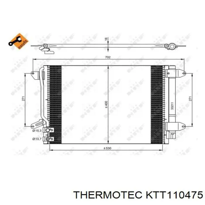 KTT110475 Thermotec condensador aire acondicionado