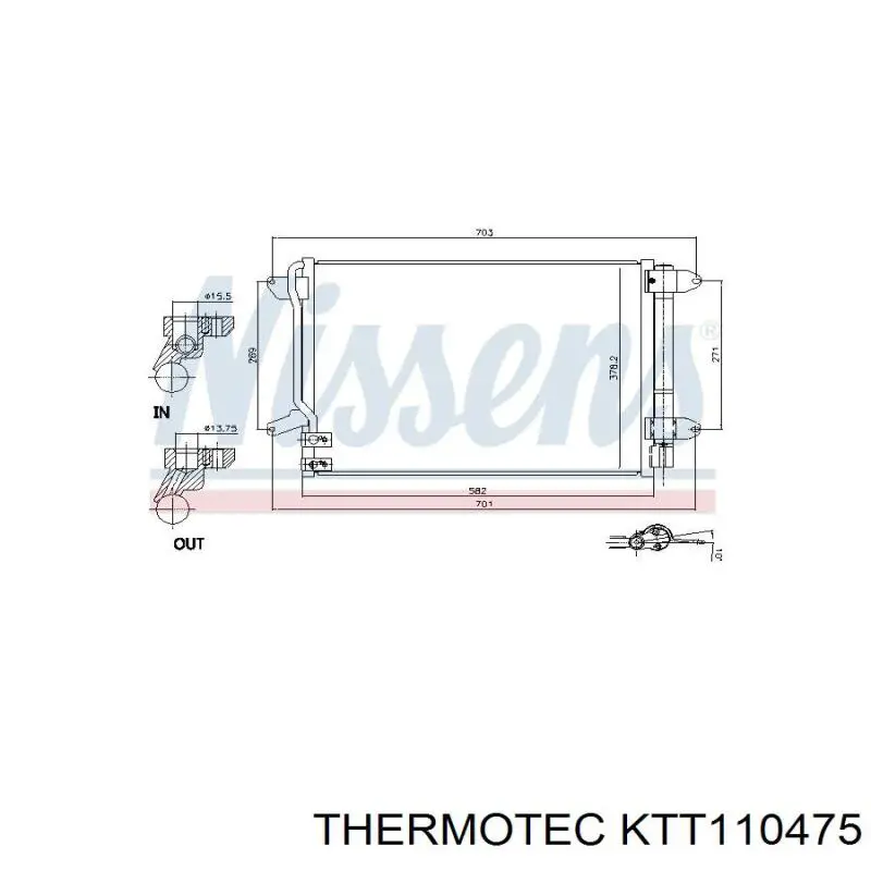 Comprar KTT110475 Thermotec Condensador de aire acondicionado