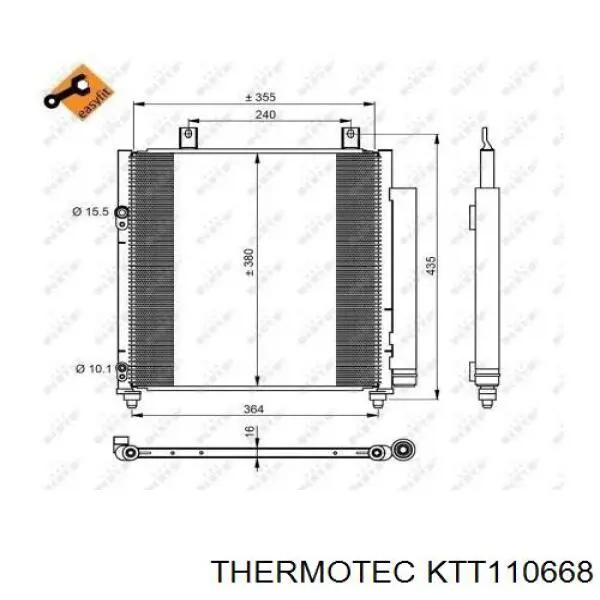 KTT110668 Thermotec condensador aire acondicionado