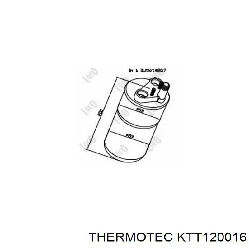 KTT120016 Thermotec receptor-secador del aire acondicionado