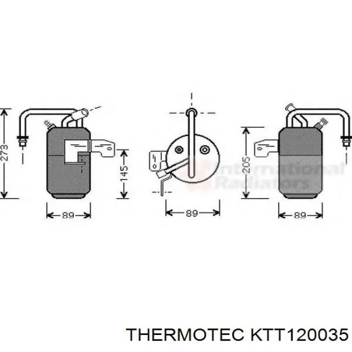 KTT120035 Thermotec receptor-secador del aire acondicionado