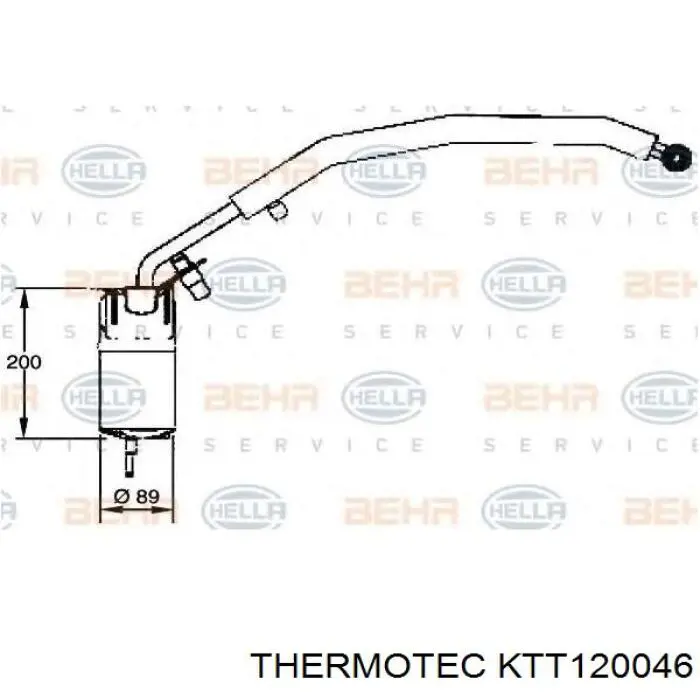 KTT120046 Thermotec receptor-secador del aire acondicionado