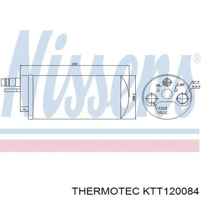 KTT120084 Thermotec receptor-secador del aire acondicionado