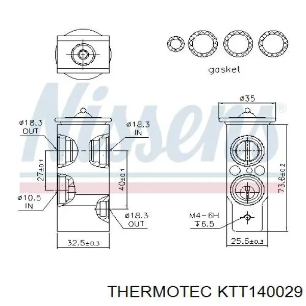 Comprar KTT140029 Thermotec Válvula TRV del aire acondicionado