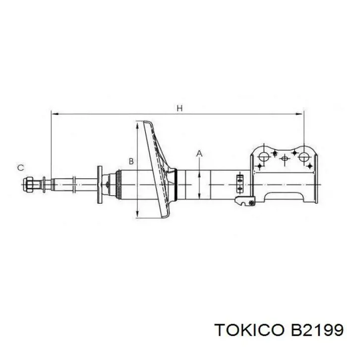 B2199 Tokico amortiguador delantero izquierdo