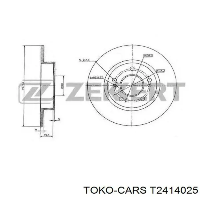 T2414025 Toko cars disco de freno trasero