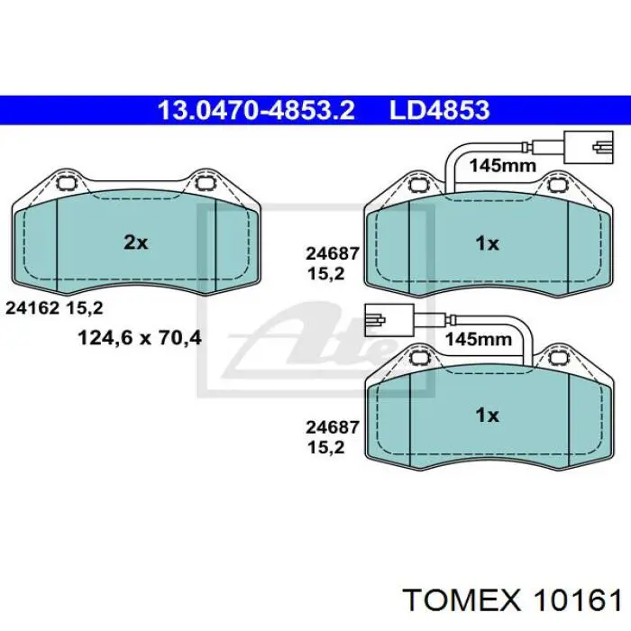 10161 Tomex pastillas de freno delanteras