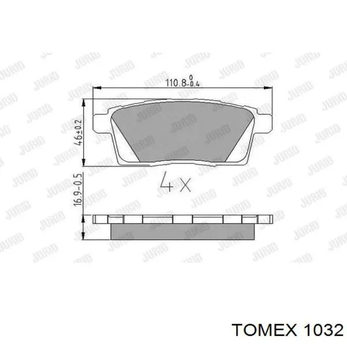 1032 Tomex pastillas de freno delanteras