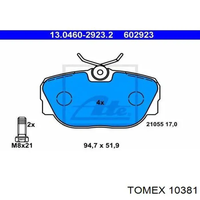 10381 Tomex pastillas de freno delanteras