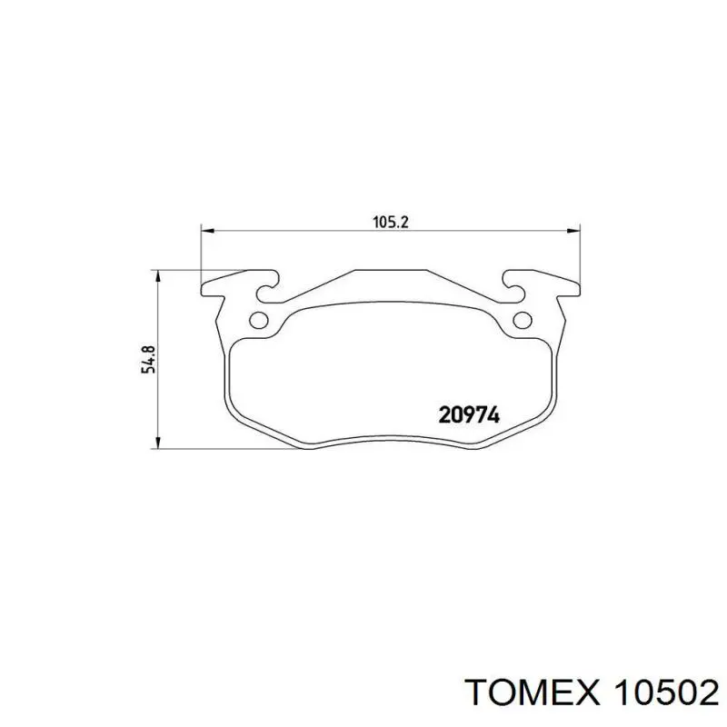 10502 Tomex pastillas de freno traseras